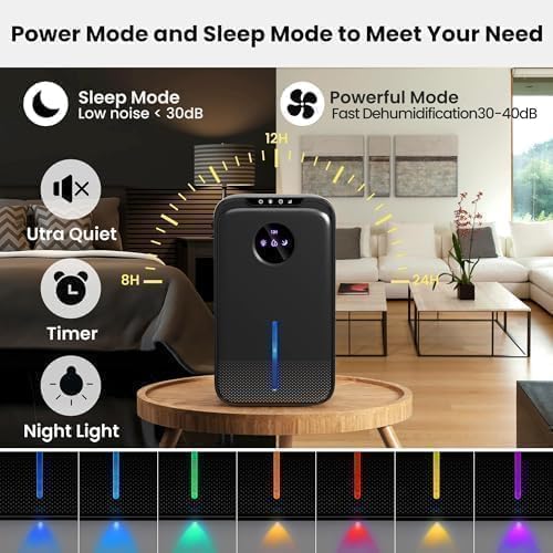 Dehumidifiers(88OZ) for Home Small Dehumidifier With Drain Hose Timer (8-12-24H) Quiet Portable Auto Shut Off for Bedroom Bathroom Basement Kitchen RV Closet(1000Sq.ft)