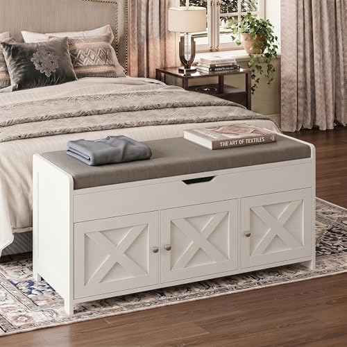 Marsail Shoe Storage Bench with Seating, Farmhouse Entryway Bench - Image 8