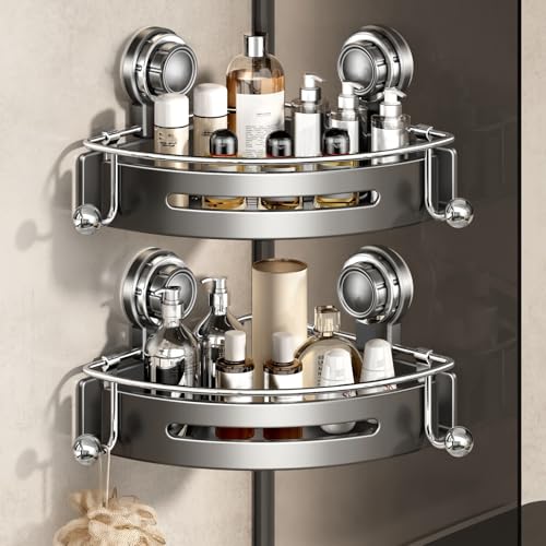 VOLPONE Corner Shower Caddy Suction Cup Shower Shelf Corner No - Image 2