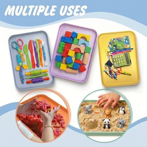10 Pack Plastic Stackable Multicolor Puzzle Sorting Trays Art - Image 5