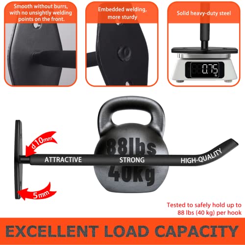 4 Pack 10-Inch Heavy Duty Garage Hooks, Tire Wall Mount, Black - Image 5