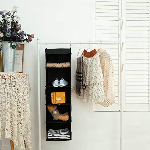 2 Pack Hanging Closet Organizer, 5 Shelves Hanging Storage - Image 5