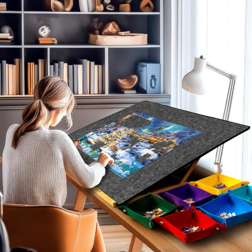 Becko US 2000 Piece Foldable Puzzle Board with 6 Sorting Trays & - Image 3