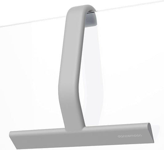 dancemoon JustHang Shower Squeegee for Glass Doors, All-in-One Piece Silicone Squeegee with Built-in Hook for Bathroom, Window, Mirror, Tile Wall, Car, Streak-Free Bathroom Cleaner Tool,10 Inch Gray