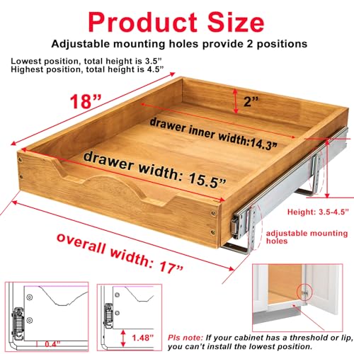 DINDON Pull Out Cabinet Organizer (17" W x 18" D) 1 - Image 3