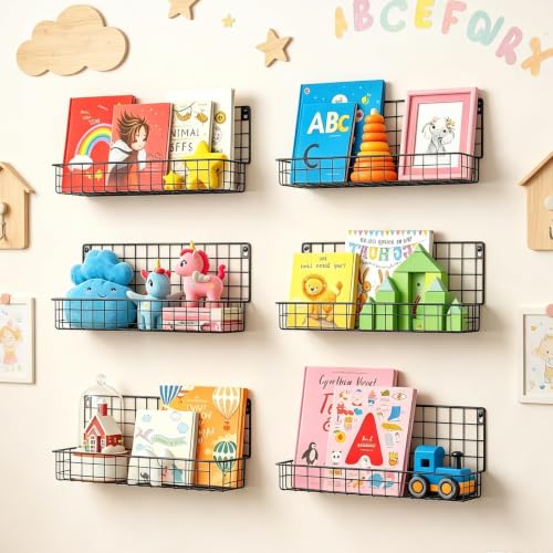 X-cosrack 4-Pack Wall Mounted Metal Kids Bookshelf, | All Products - Image 5