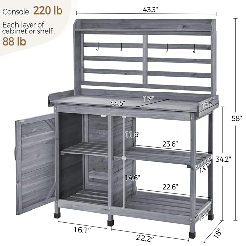 Yaheetech Outdoor Potting Bench with Storage, Planting - Image 4