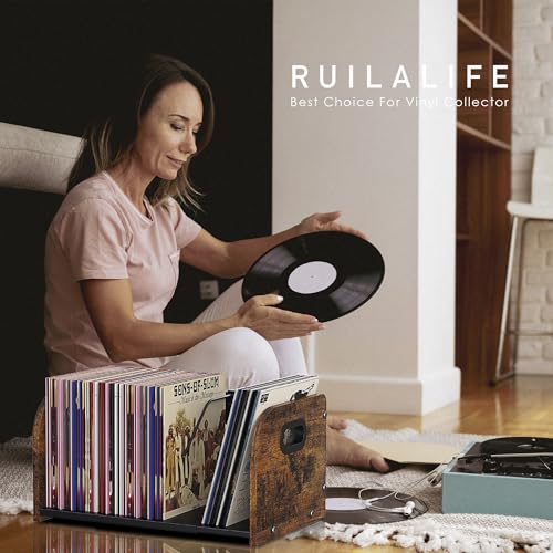 RUILALIFE Vinyl Record Storage Holder, Expandable Record - Image 4