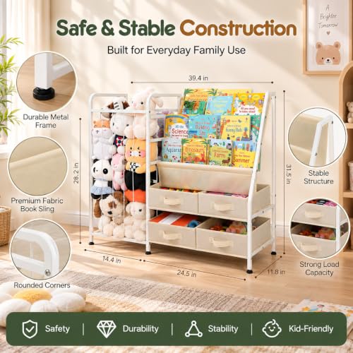 Book Shelf for Kids Rooms, 3-in-1 Kids Bookcase | Home Organization - Image 7