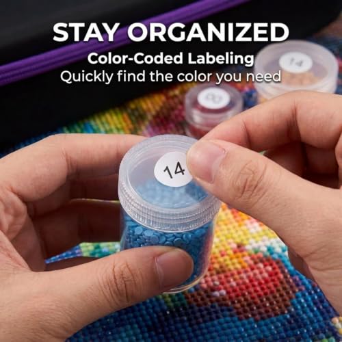 Portable Diamond Painting Storage Case with Clear Bead Organizers - Image 6