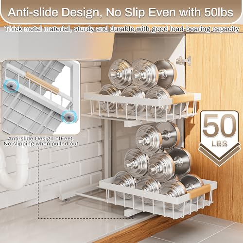 ADBIU Adjustable Under Sink Organizer, 2-Tier Pull-O | All Products - Image 7