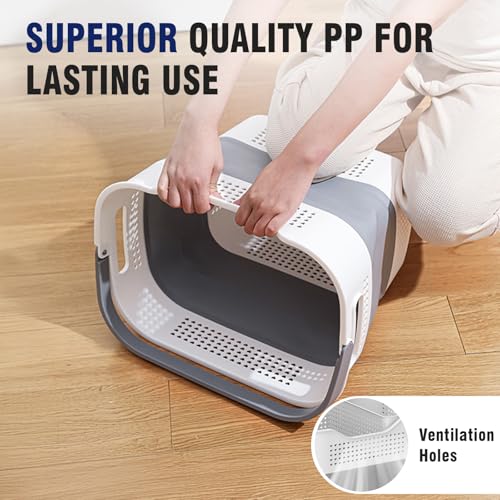 TECHMILLY Collapsible Plastic Laundry Basket Hamper - Image 7