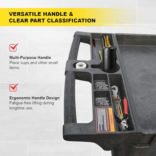 Utility Service Cart,Heavy Duty 500 LBS Rolling Utility Cart - Image 6