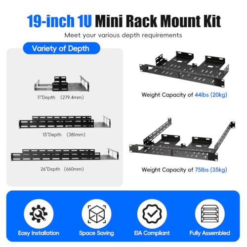 Mini PC Rack Mount for 2 Units，Heavy Duty 19" 1U Server Mounting - Image 7