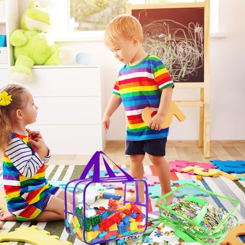 6 Colors L & XL Toy Storage Bags with Labels Reusable - Image 3
