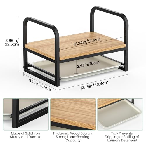 Laundry Detergent Holder Stand with Drip Tray, Black Frame - Image 4