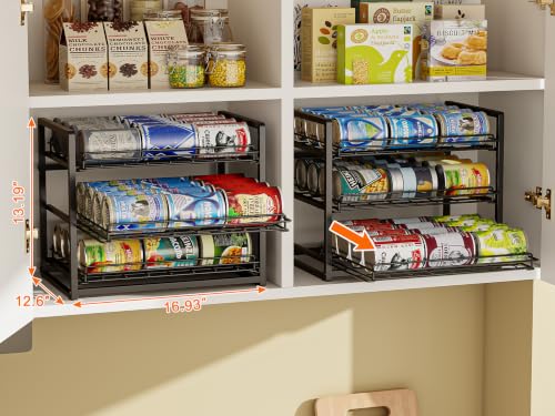 3-Tier Stackable Can Organizer for Pantry, Pull Out Can Rack - Image 8