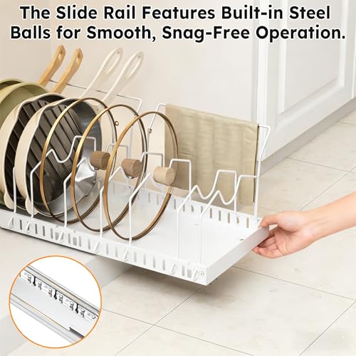 DTUQYX Pots and Pans Organizer Under Cabinet - 2 Pack Pull Out - Image 5