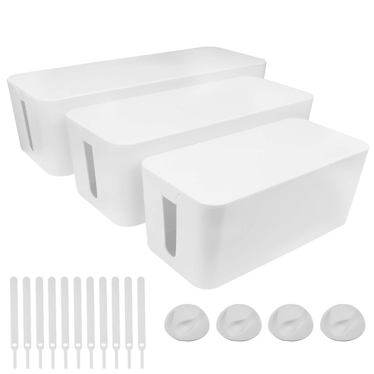 DUNCHATY Cable Management Box 3 Pack - Cord Hider & Power - Image 1