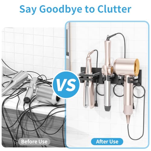 Hair Dryer Holder Wall Mounted, Self-Adhesive or Drill Mount - Image 5