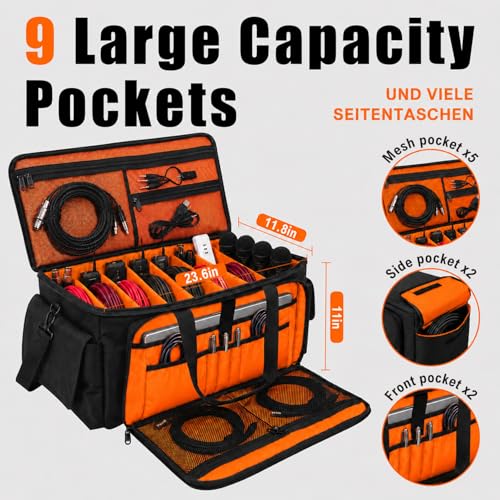 Large DJ Cable Bag Organizer with Laptop Pocket & Ad | All Products - Image 6