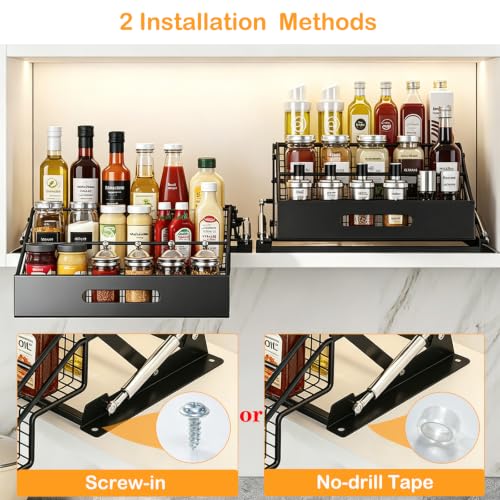 15.7" Pull Down Spice Rack 3 Tier Drop Down Cabinet - Image 7