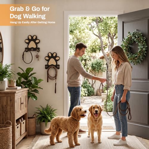 2 Pack Dog Leash Holder for Wall, Pine Wood Dog Leash | Pet Essentials - Image 7