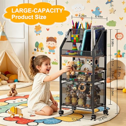 Rolling Cart with Drawers Metal Moving Craft Storage Cart - Image 3