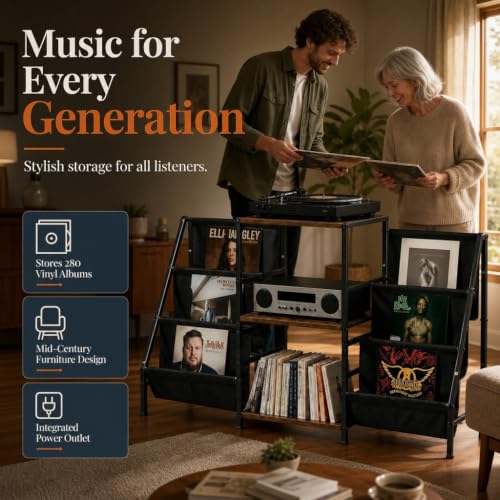 Record Player Stand with Storage, Vinyl Record Holder - Image 5