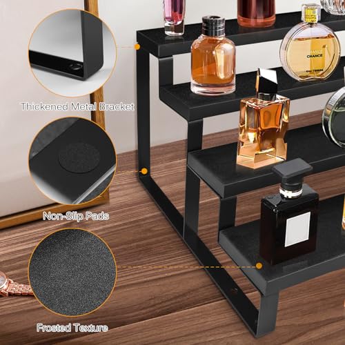 Wood Cologne Organizer for Men,12 Inch 4 Tier Cologn | All Products - Image 5