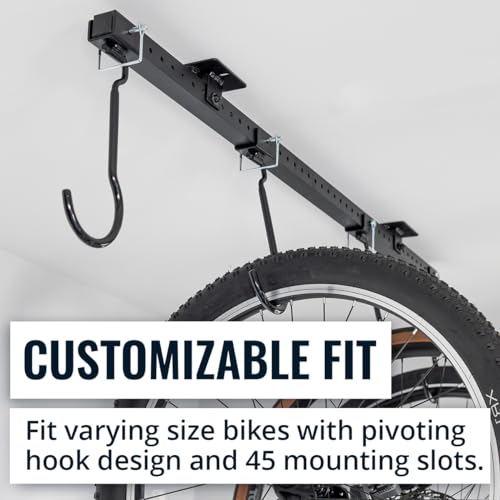Teal Triangle Adjustable Ceiling Mounted Bike Rack | Garage Storage - Image 6