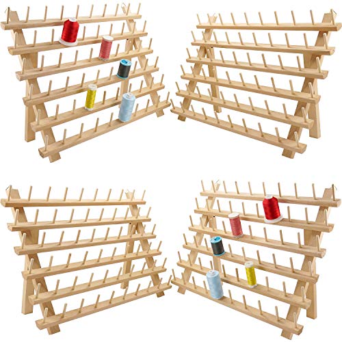 New brothread 4X60 Spools Wooden Thread Rack - Image 2