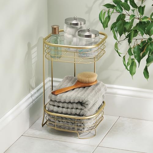 iDesign 2-Tier Square Shower Caddy Organizer, Gold - Image 5