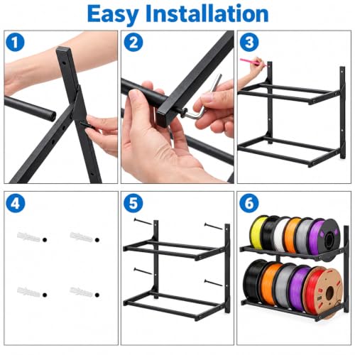 Okllen Filament Storage Rack Wall Mount, 3D Printer - Image 4