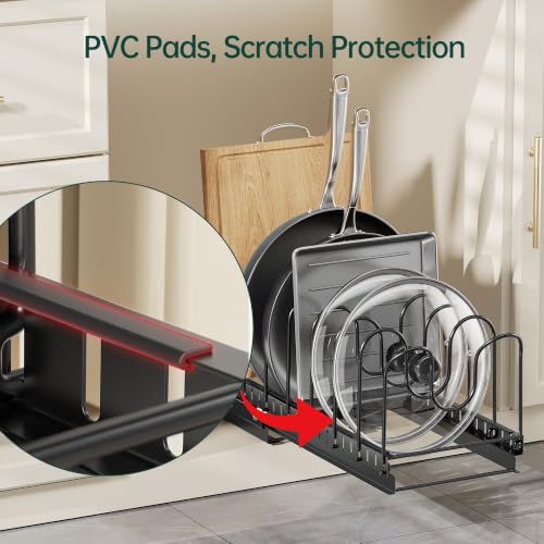 Pull Out Pots and Pans Organizer Under Cabinet, 1 Pack 8 Dividers - Image 6