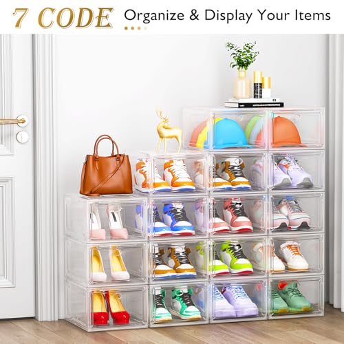 12 Pack Shoe Organizer, Stackable Shoe Storage Boxes - Image 5