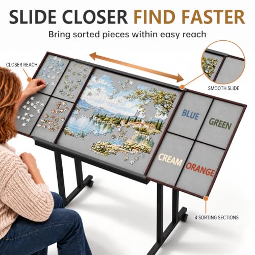 Foldable Puzzle Table 1500 Pcs with Sliding & Detachable - Image 4