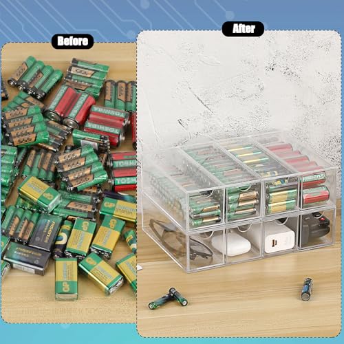 BTSKY Clear Acrylic Battery Storage Organizer for AA, AAA - Image 6