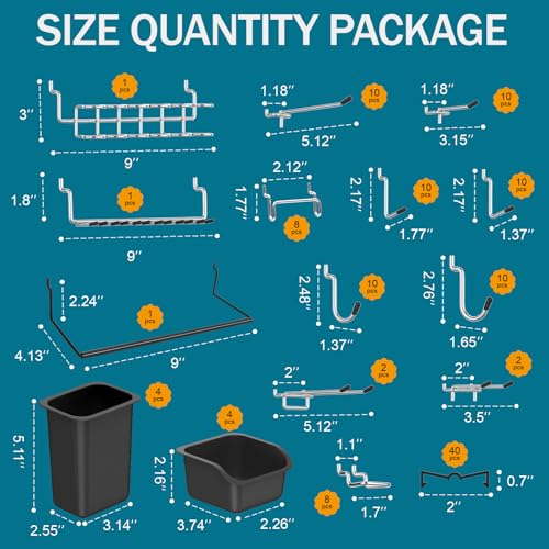 Peg Board Kit, Includes Pegboard and Accessories - Image 4