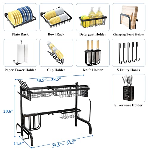 Over The Sink Dish Drying Rack, Adjustable 25.5-33.5 in - Image 7