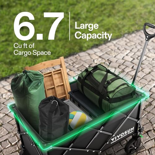 VIVOSUN Collapsible Folding Wagon, 350 lb Load-Bearing Outdoor - Image 3
