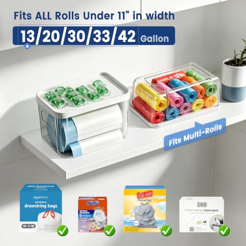 Trash Bag Dispenser with Laundry Pod Storage, Clear Under - Image 4