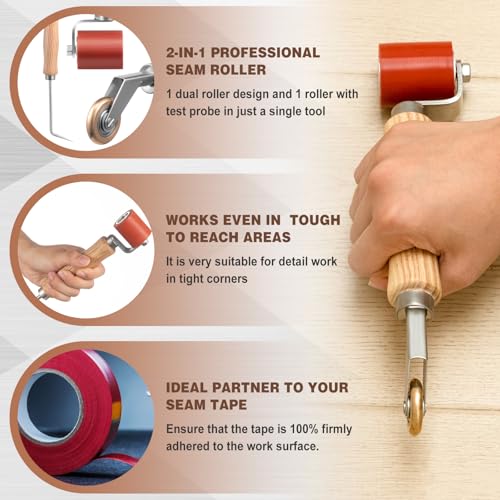 2 Pcs Seam Roller with Tester Probe and Dual Roller for PVC TPO - Image 4