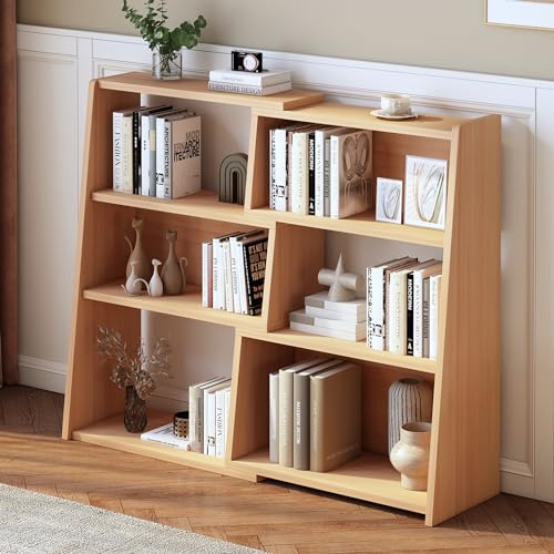 IOTXY Wooden Extendable Shelf Bookcase, 3-Tier Low Bookshelf - Image 2