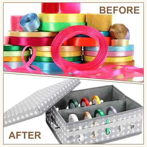 Cinnvoice 2 Pack Christmas Gift-Wrapping Ribbon Container - Image 6