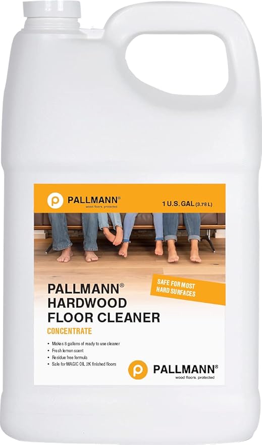 Pallmann Hardwood Floor Cleaner Concentrate 1 Gallon - Makes 8 Gallons of Cleaner - Water-based Streak-free Formula