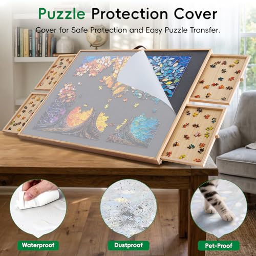 TEAKMAMA 1000 Pieces Puzzle Board,2-in-1 Tilting&Rotating Puzzle - Image 6