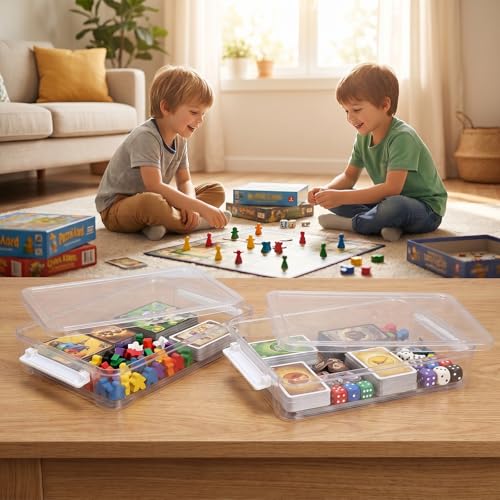 2 Pack Board Game Storage Box with Snap-Tight Latch Lid - Image 3