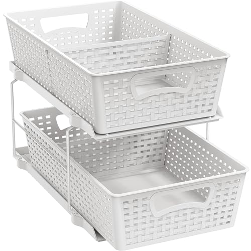 Simple Houseware 2 Tier Pull-Out Sliding Drawer Under Sink - Image 2