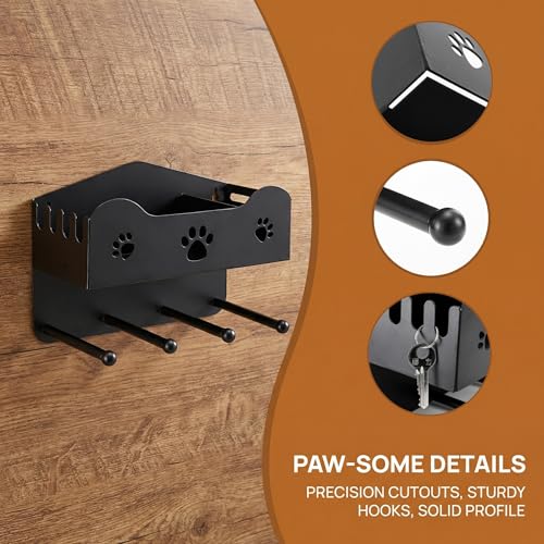 Dog Leash Holder for Wall, Dog Accessories Organizer with 4 Hook - Image 5